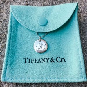 Tiffany & Co. “K” Alphabet Disc Charm w/ Chain